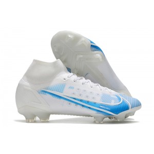 Nike Mercurial Superfly Dragonfly 8 Elite FG Soccer Shoes - White / Blue