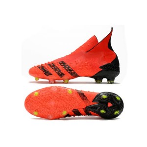 Kids Adidas Predator Freak Meteorite FG Cheap Football Boots Red Black Solar Red
