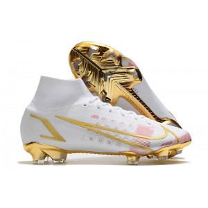 Nike Mercurial Superfly 8 Elite Fg By You - White/Gold/Pink