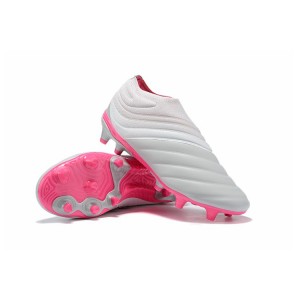 Adidas Copa 19+ FG - Lacelesss - White/Pink/Black