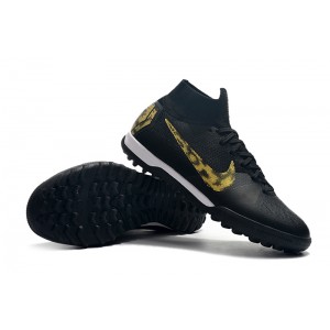 Kids Nike Mercurial Superfly VI Black Lux Elite TF - Black/Metallic Gold