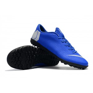 Kids Nike Mercurial Vapor XII Academy TF - Racer Blue/Metallic Silver/Black