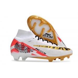 Nike Air Zoom Mercurial Superfly 9 Elite FG Football Boots - White/Gold/Red