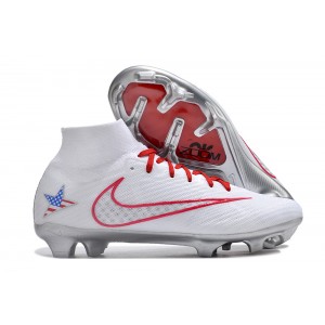 Nike Air Zoom Mercurial Superfly 9 Elite FG Football Boots - White/Red/Silver