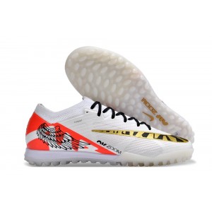 Nike Air Zoom Mercurial Vapor 15 Elite Turf Football Boots - White/Gold/Red